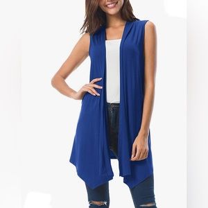 URBAN COCO sleeveless, asymmetrical hem lightweight cardigan vest, size XXL, NWT